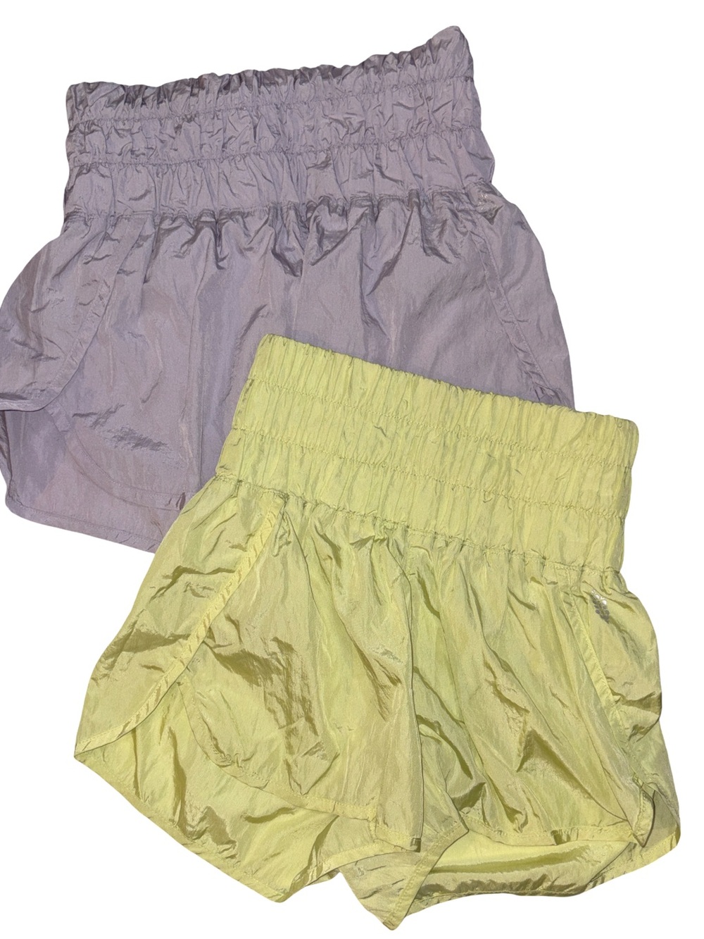 FP Movement by Free People Neon Yellow and Light Gray Athletic Shorts Duo